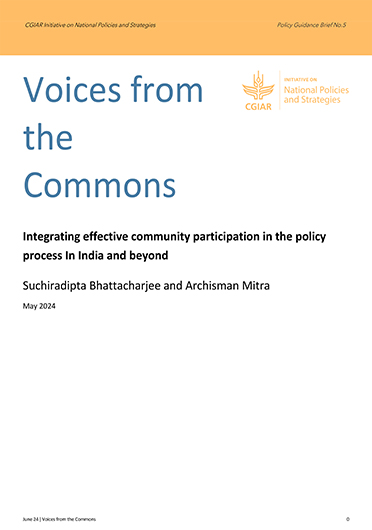 Voices from the commons: integrating effective community participation in the policy process in India and beyond (07/31/2024) 